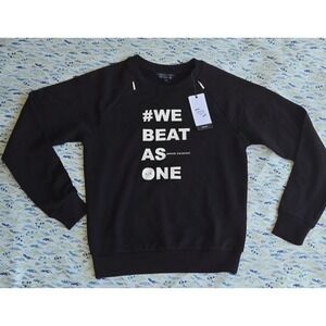 ARMANI EXCHANGE Black Organic Cotton Sweatshirt Womens XS #WE BEAT AS ONE